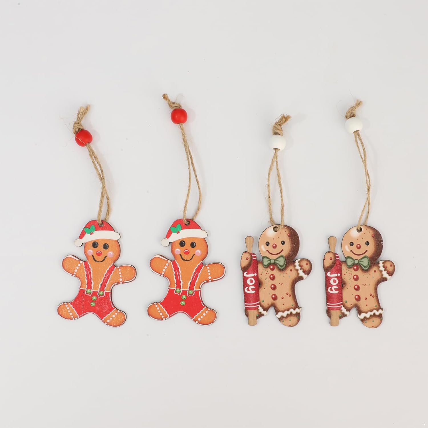FEESHOW Wooden Christmas Ornaments Christmas Tree Hanging Pendant Decorations Xmas Party Supplies Type C One Size