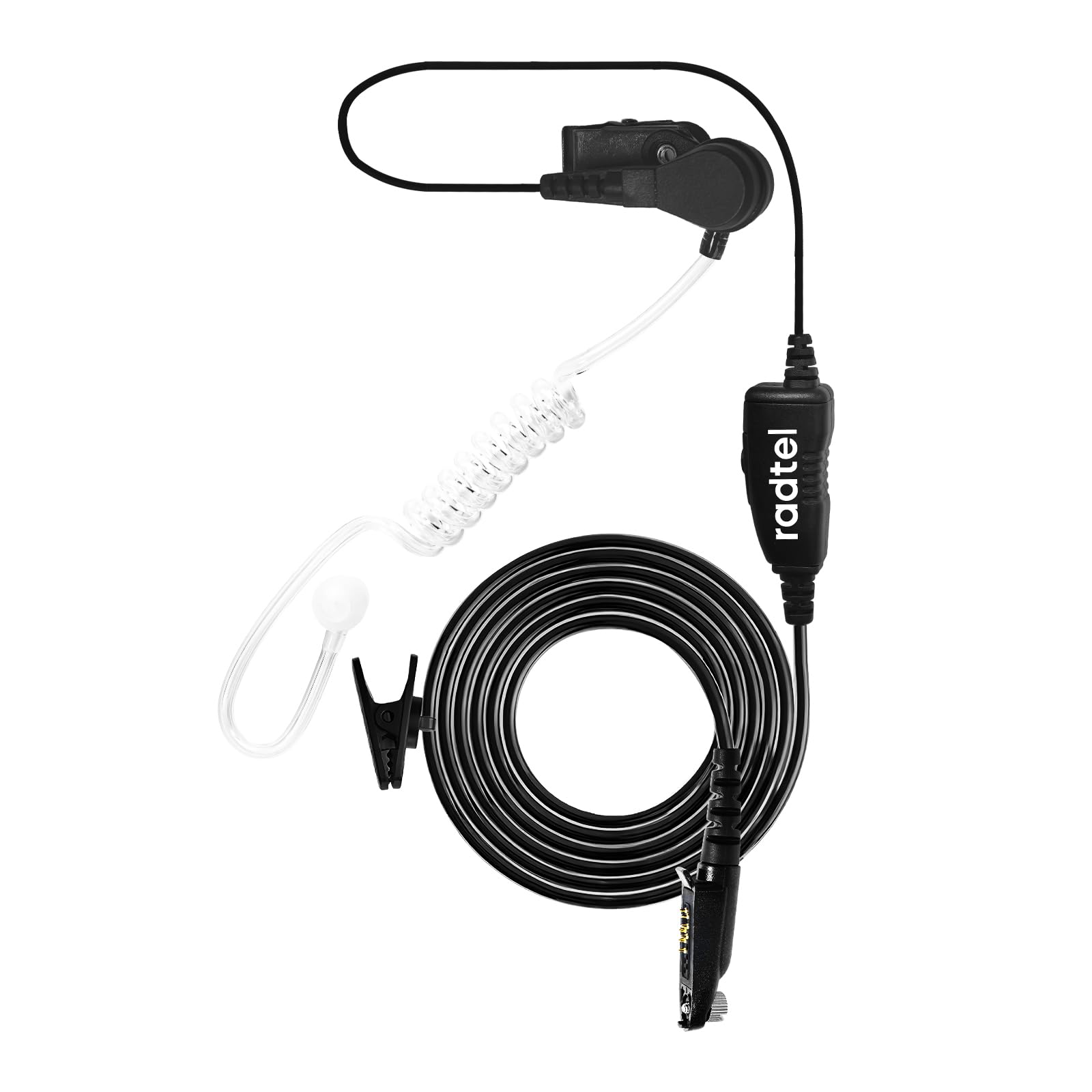 radtel Auriculares micrófono PTT para radios bidireccionales RT-950, RT-950 Pro y BJ-9000, comunicación Tipo walkie-Talkie, diseño cómodo con conducto de Aire.