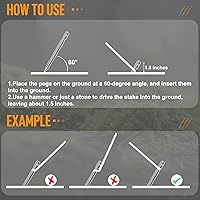 Vista 7 de Grassman Paquete de 16 estacas para tienda de campaña, estacas de aluminio 7075, clavijas de tierra ligeras y resistentes, estacas de metal Naranja