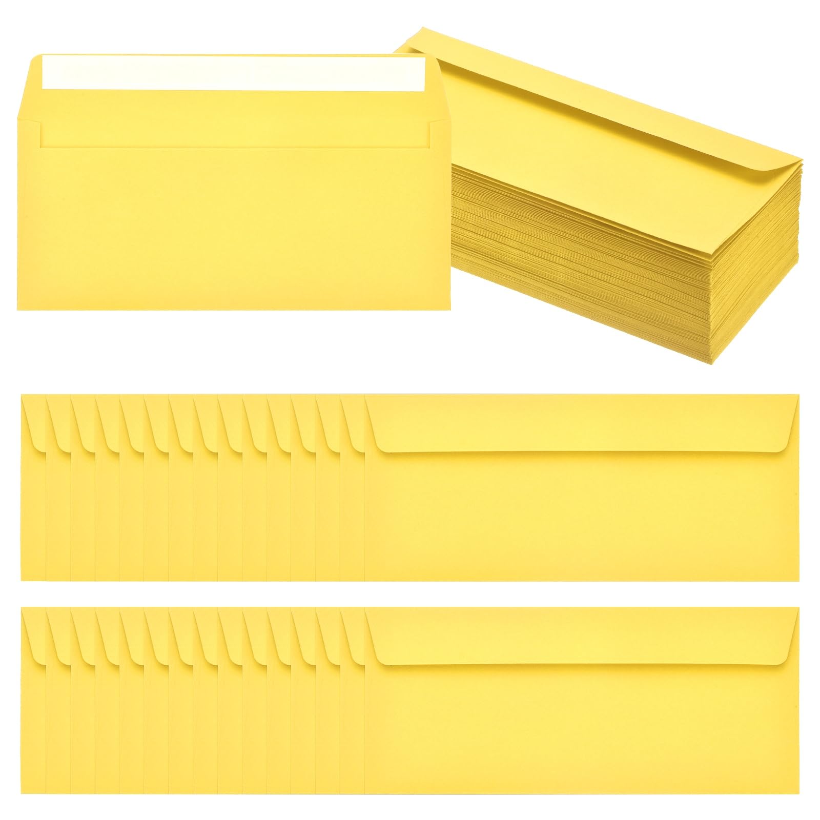 PATIKIL 100 Pack Lemon Yellow #10 Business Envelopes