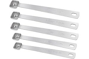 Square Measuring Spoons Set of 5 Stainless Steel