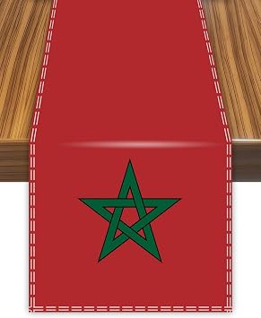 Morocco Table Runner,Moroccan Moroccans Flag Tablecolth for Dining Home Decor