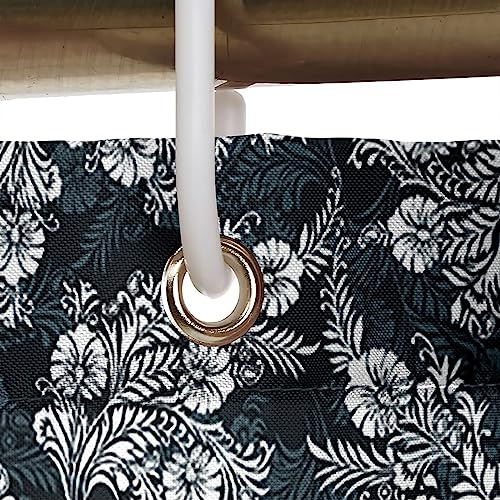 Rideau de douche en polyester lourd gris 300x200 cm aspect textile - 4