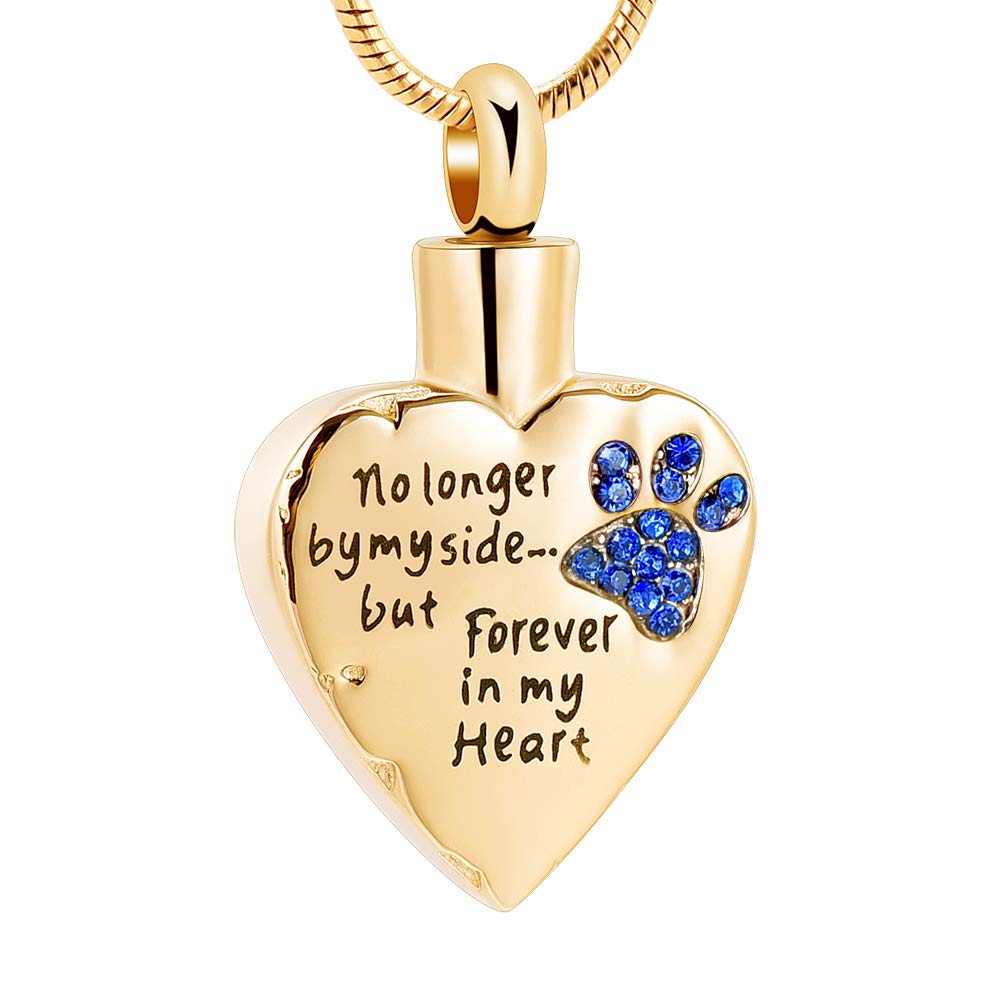 memorial jewelry No Longer by My Side,But Forever in My Heart Carved Locket Cremation Urn Necklace for Pet Dog Cats, Metal, stainless-steel