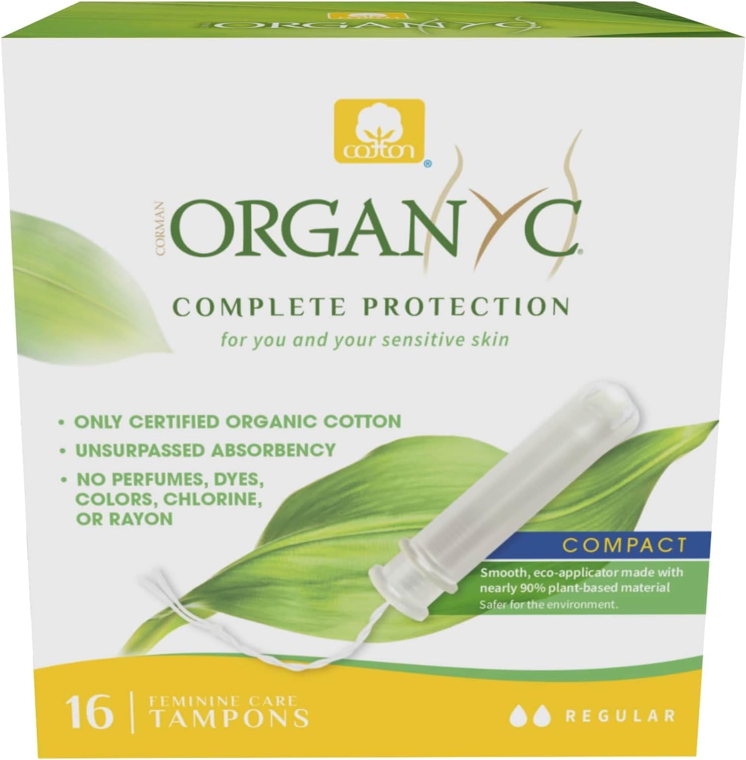 ORGANYC Compact Regular Applicator Tampons