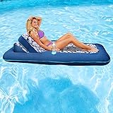 Aqua Premium Convertible Water Lounge Inflatable Oversized Pool Float Multi Position Recliner, 74