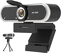 NIVEOLI 1080P HD Webcam with Mic, Privacy Cover & Auto Light Correction - Plug & Play USB Camera for Zoom, Streaming, Meetings