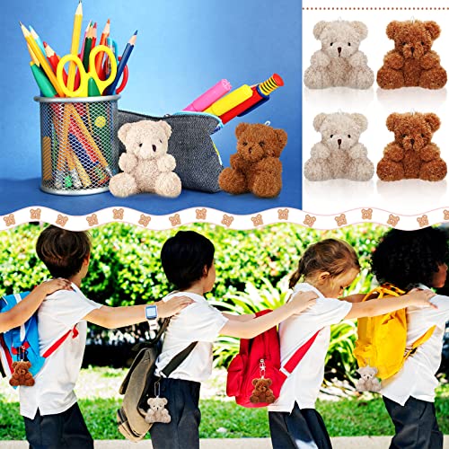Chivao Mini Plush Bears 36 Pcs - 4 Inch Bears, Soft, Tiny Stuffed Animals For Party Favors, Decor (Apricot, Brown) #TOP2