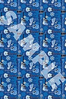 Paperback Hal Leonard Wrapping Paper - Blue Guitars & Snowflakes Theme Book