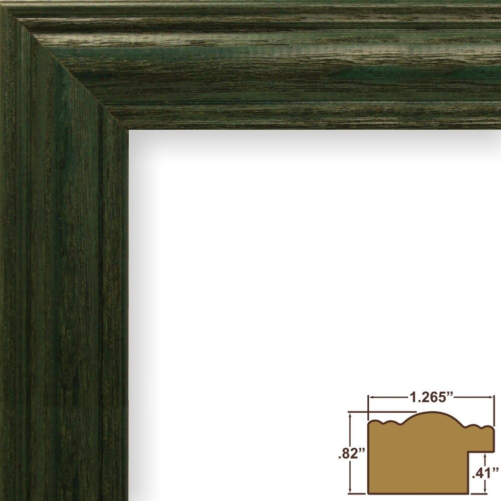 Craig Frames Wiltshire 440, 5 x 7 Inch Green Picture Frame Matted to Display a 4 x 6 Inch Photo