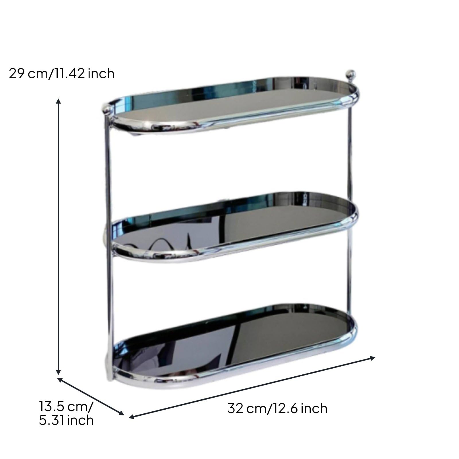 MagiDeal Organisateur de Maquillage Présentoir à Cosmétiques Plateau en Acrylique pour Parfums avec Fonction Rangement Pratique, Étagère À Trois Niveaux Noire