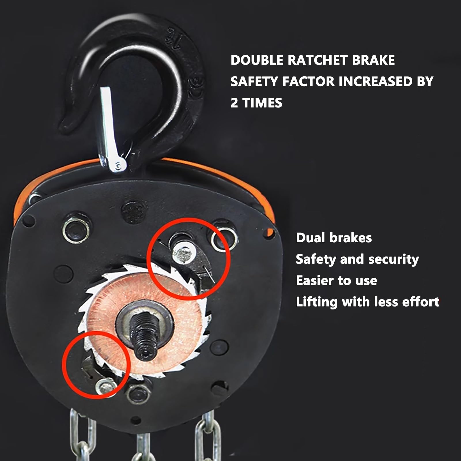 Kettenzug 5 Ton 10ft Rot, Mini-Kettenzug 11023Lbs, Heavy Duty Pulley Hoist mit G80 Manganstahl Kette, manuelle Kette Fall for Garagen, Lagerhallen, und Automotive Tasks