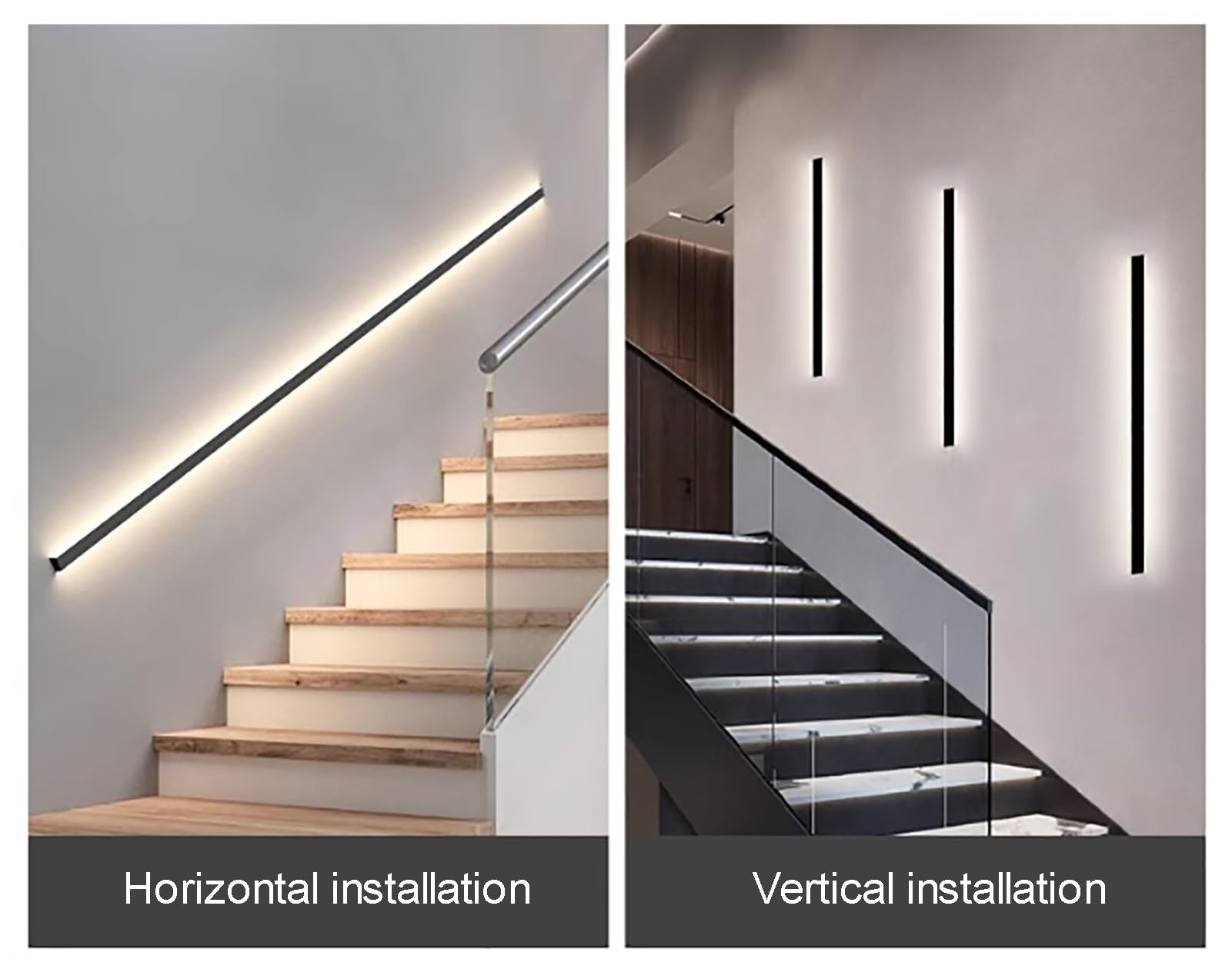 LED-beleuchtetes leichtes Aluminium für Innen- und Außentreppen, modernes Design mit Kontrollschalter, Lichtlösung für Flure und Treppen