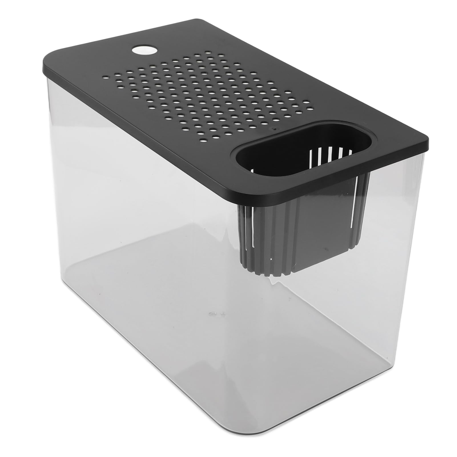 Yosoo Health Gear Małe Akwarium z Tworzywa Sztucznego o Pojemności 2 Galonów z praktyczną pokrywą i Oświetleniem LED, Mała Konstrukcja Oszczędzająca Miejsce dla Ryb Betta, Krewete (BLACK)
