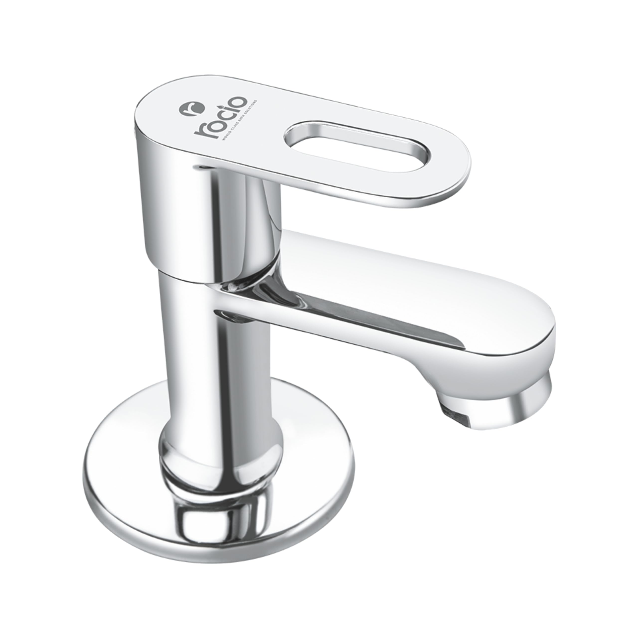 Rocio City Wash Basin Taps for Home, Heavy Brass Pillar Cock Tap for Bathroom, Washbasin & Kitchen Sink Faucet in Chrome Finish with Round Flange