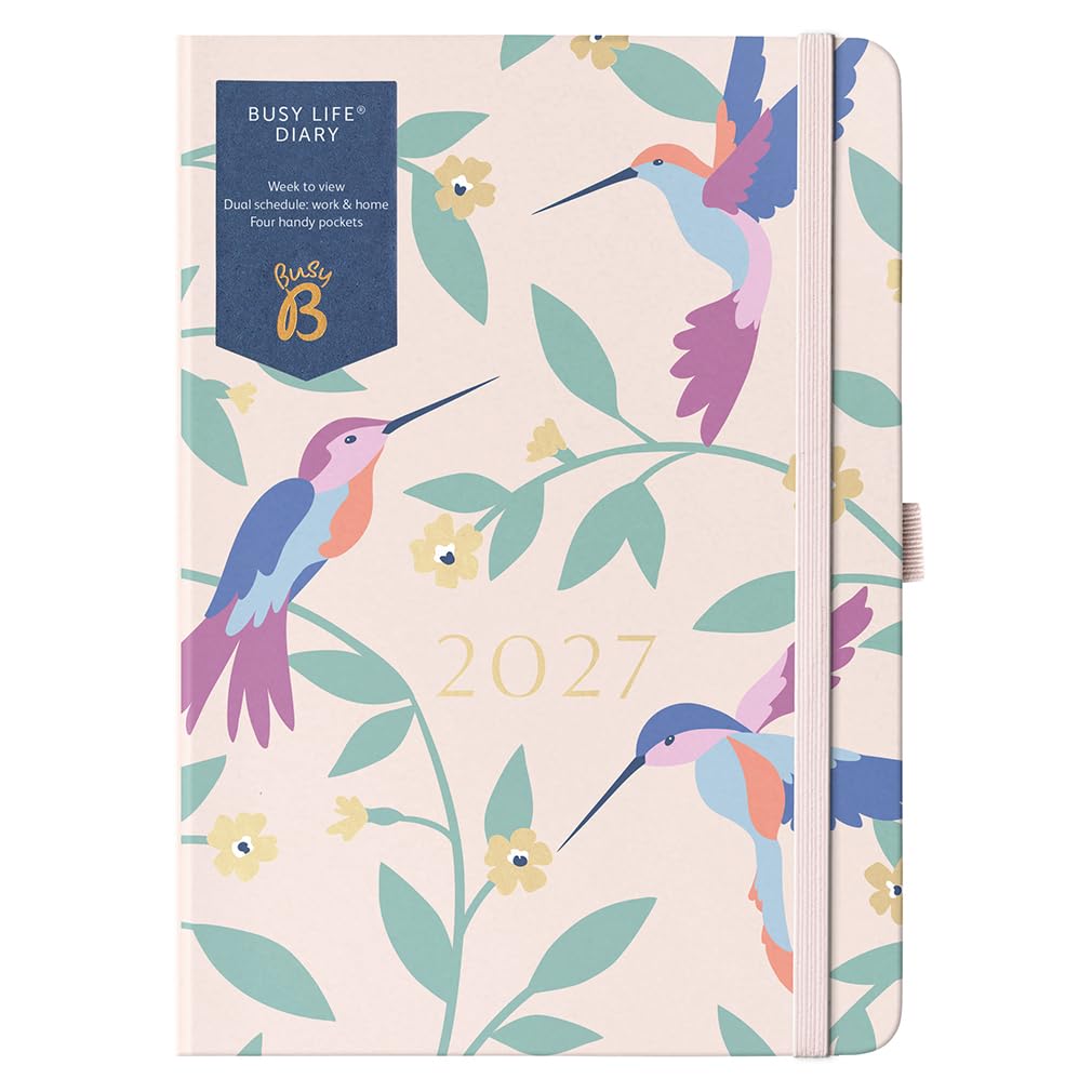 Busy B A5 2027 Diary - Dual Schedule Weekly Planner - Birds Print