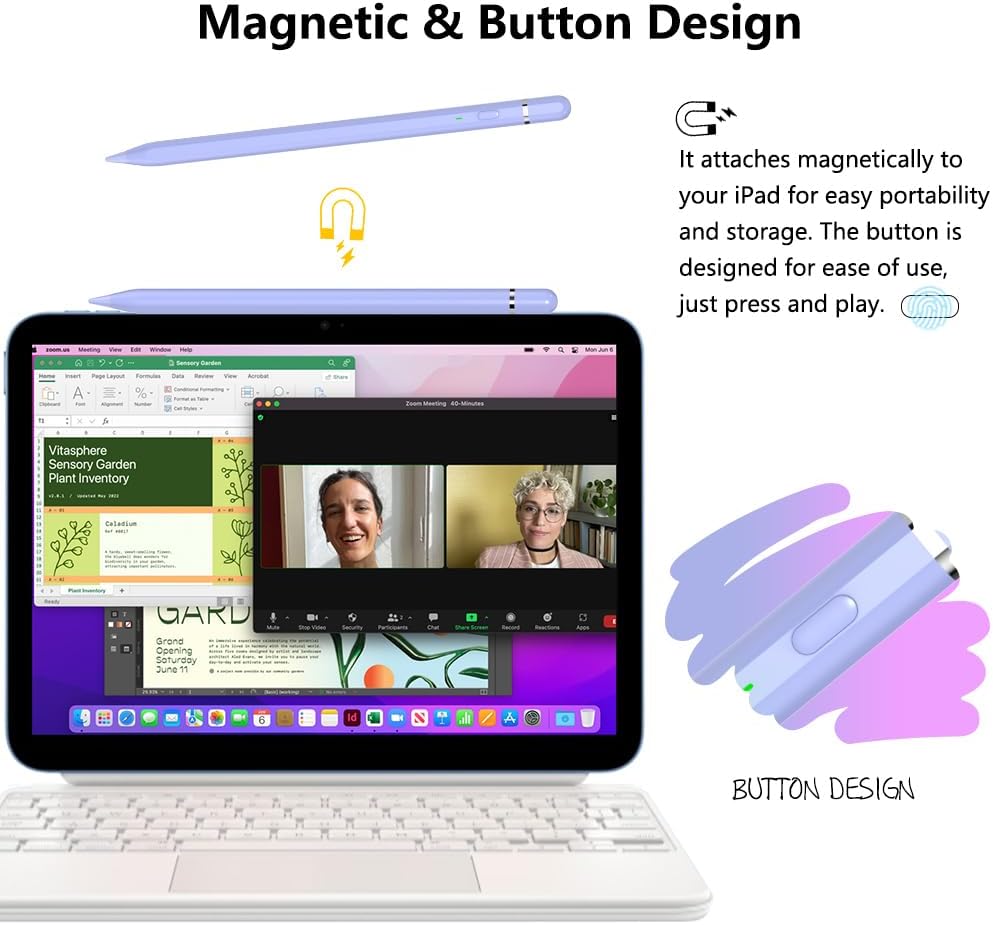 KIROSA iPad Pencil USB C: Stylus Pen for iPad W/ 10X Fast Charging Tilt Sensitivity Palm Rejection - Drawing Stylus Compatible with ipad 6~11th, Mini 5/6, Air 3~5/M2/M3, Pro 11"/12.9"/M4 (2018-2025)
