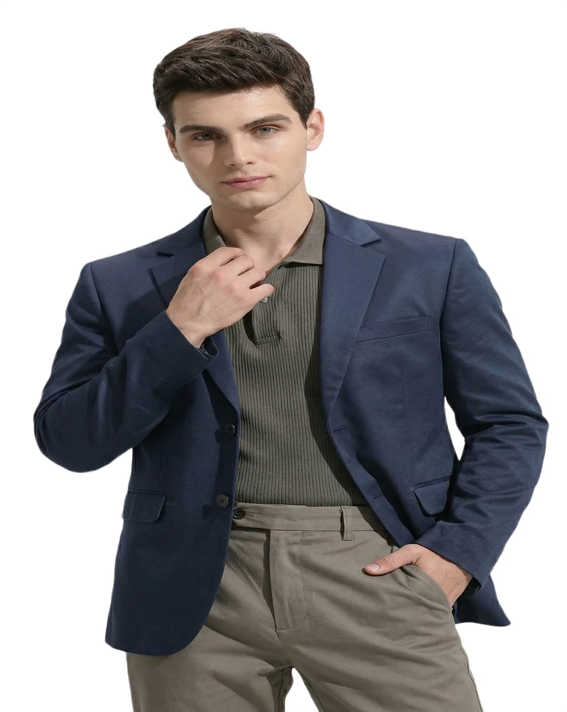 moonxs Men's Formal Blazer, Navy Blue Blazer for Men-picture-38