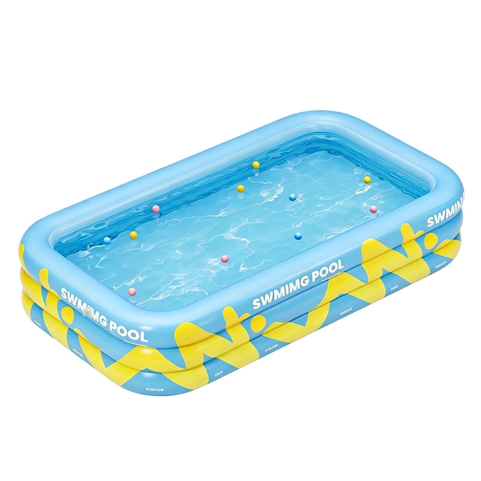 Piscina Hinchable Infantil 2,1 x 1,45 x 0,56 Metros Parque De Bolas | Piscina Para Verano Patio Exterior Jardín Césped Parque Juegos Y Natación Al Aire Libre Y