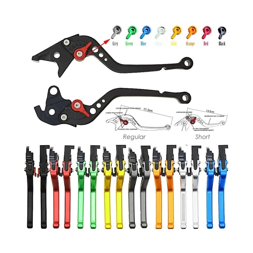 Maneta de embrague y freno CNC para Yamaha YZF R6 y R1 regulación corta y larga 7