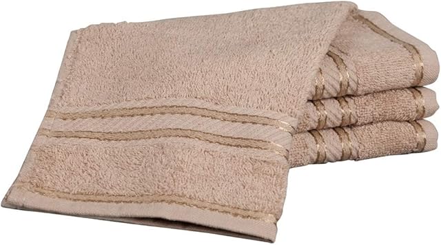 Bentley Priory Linens Supreme Face Flannels for Bathroom 500GSM Super Soft Egyptian Collection Pack of 4 Absorbent and Quick Dry Face Cloth Flannel Towels Set 30 x 30cm (LATTE)
