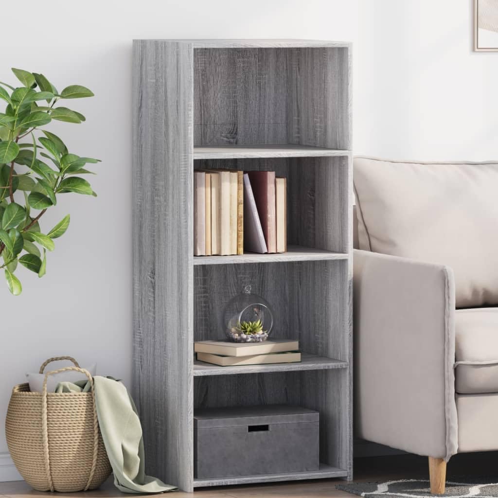 Meuble de rangement gris anti-désordre 124 cm pour petits appartements