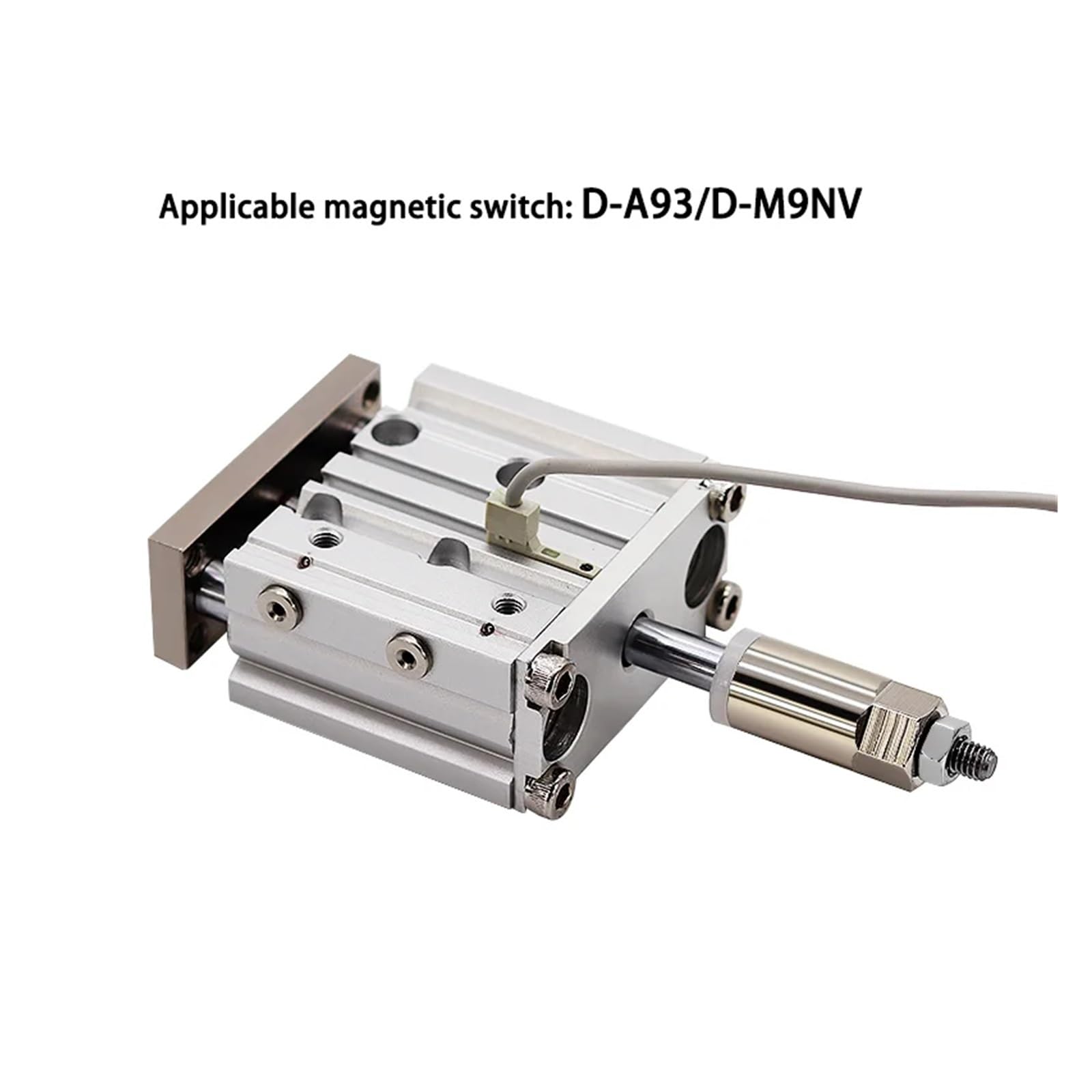Cylinder Pneumatyczny, MGPM20/25 regulowany skok rozmiar otworu 20mm/25mm trójosiowy z prętem kompaktowy siłownik pneumatyczny(MGPM20x20-20-XC8)