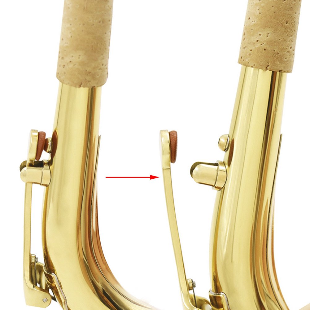 Alt Saxophon Biegung Hals, Messingmaterial Sax Hals mit Sauberem Tuch Cork Grease Instrument Zubehör für Alto Sax Spielen Sie Instrumentenzubehör