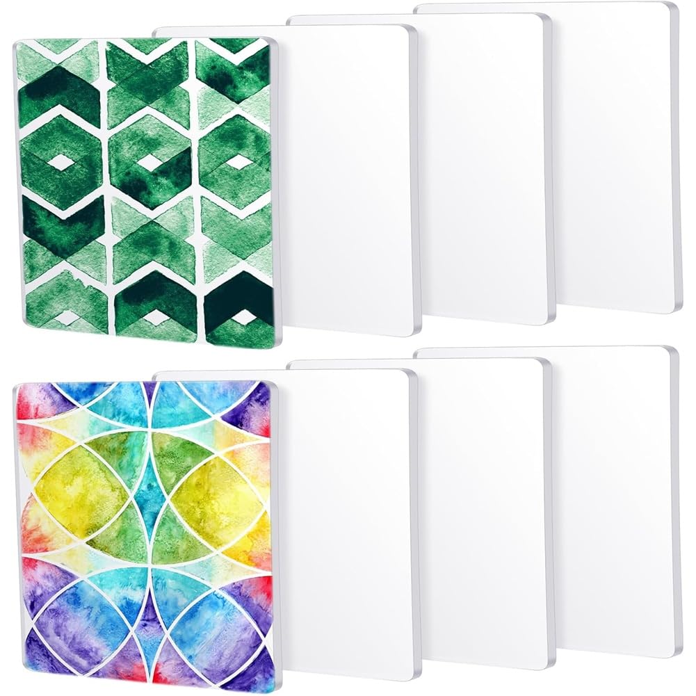 UDSKNV[KSL Monoprinting Print Plates 6 X 6 Inch 8-Pack Reusable Silicone Plate for Art Printmaking for Making Class Printing Plates