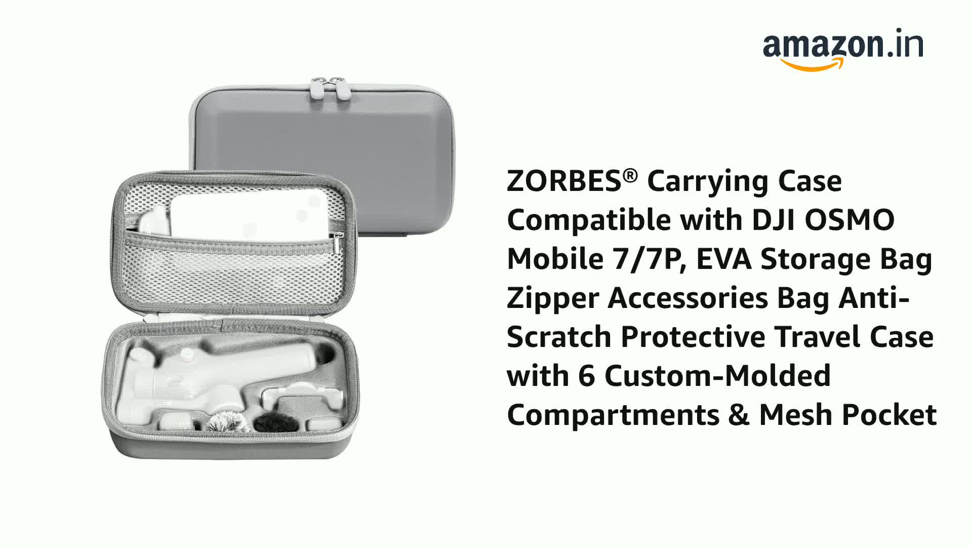 ZORBES® Carrying Case Compatible with DJI OSMO Mobile 7/8/7P, EVA