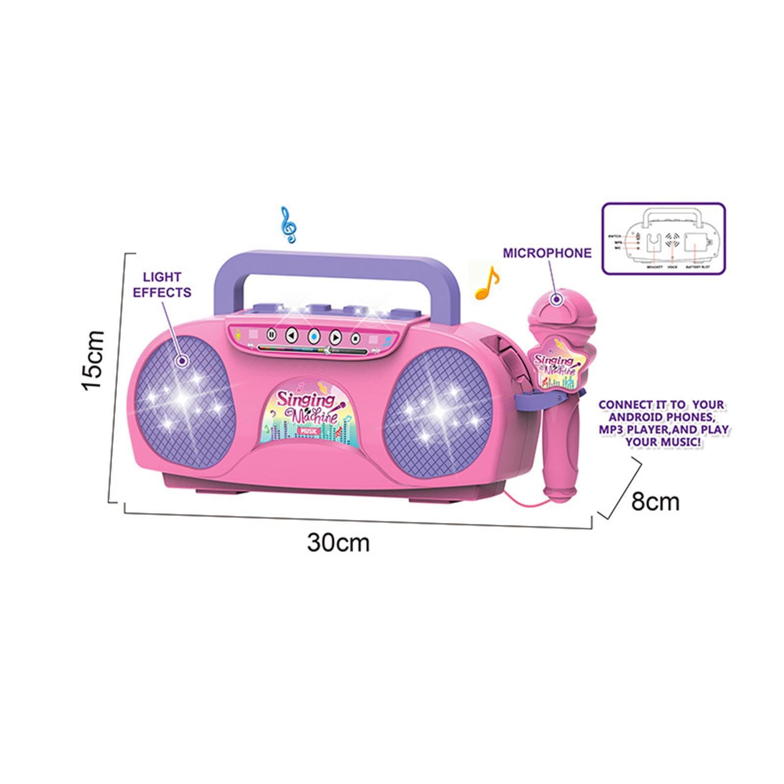 Sharplace Microfono per Bambini, Mini Altoparlante Multifunzione per, Giocattolo Educativo per La Scuola, attività All'aperto E a Casa, Rosa
