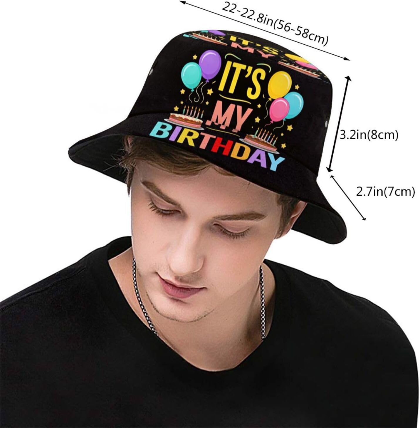Birthday Bucket Hat – Happy Birthday Hats Fisherman Cap for Unisex Men Women, Beach Travel Sun Hat
