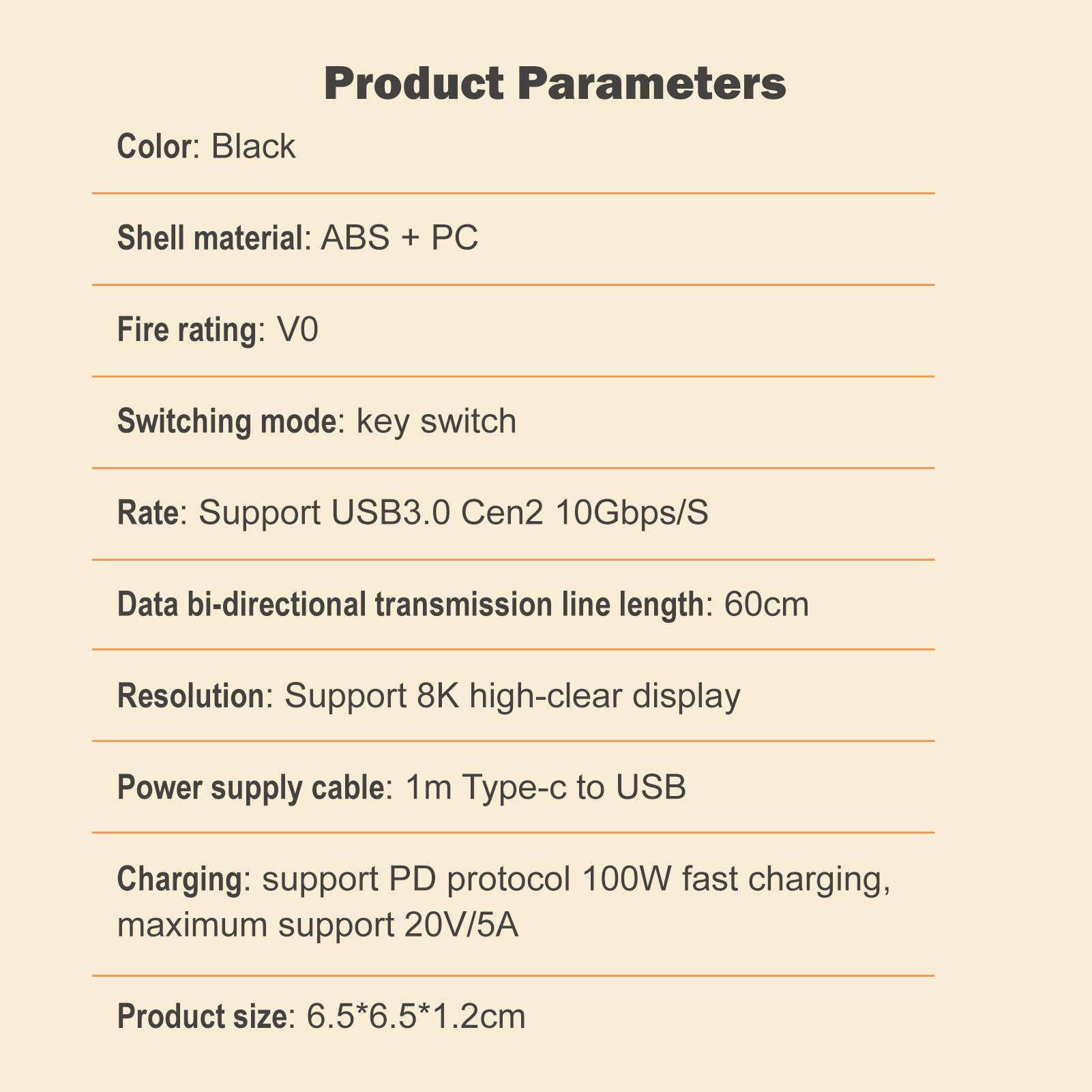 docooler Conmutador bidireccional USB-C Switcher USB C 2 Computer Switch KVM USB C Soporte 8K a 60Hz HDR 10Gbps Transferencia de Datos PD Carga 100W 2 Cables USB-C Incluidos Conecta La Pantalla