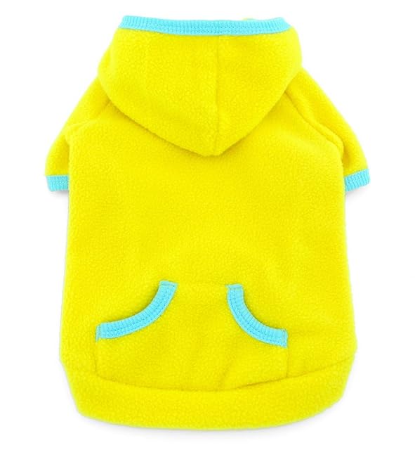 Foto 8 de 8 de ZUNEA Ropa para mascotas para perros pequeños y gatos, abrigo de forro polar con capucha, estilo deportivo