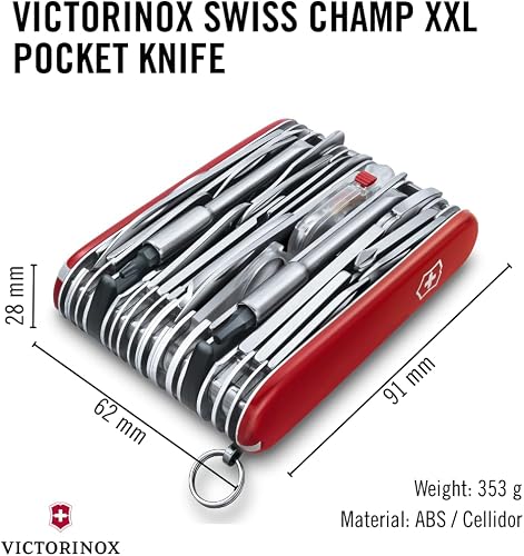 Victorinox Swiss Champ XXL Couteau Suisse Multifonction Couteau de poche Cadeau 73 fonctions Lame Grande Lame Petite - 3