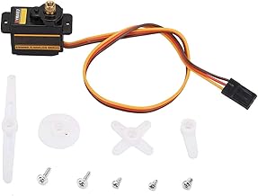 EMAX ES08MA II 12g / 1.8kg / 10 Secondes Servo à Engrenages en métal pour Ailes Fixes, 450 hélicoptères, Robots, Mini Servo analogique à Engrenages en métal Machine Stable Antichoc