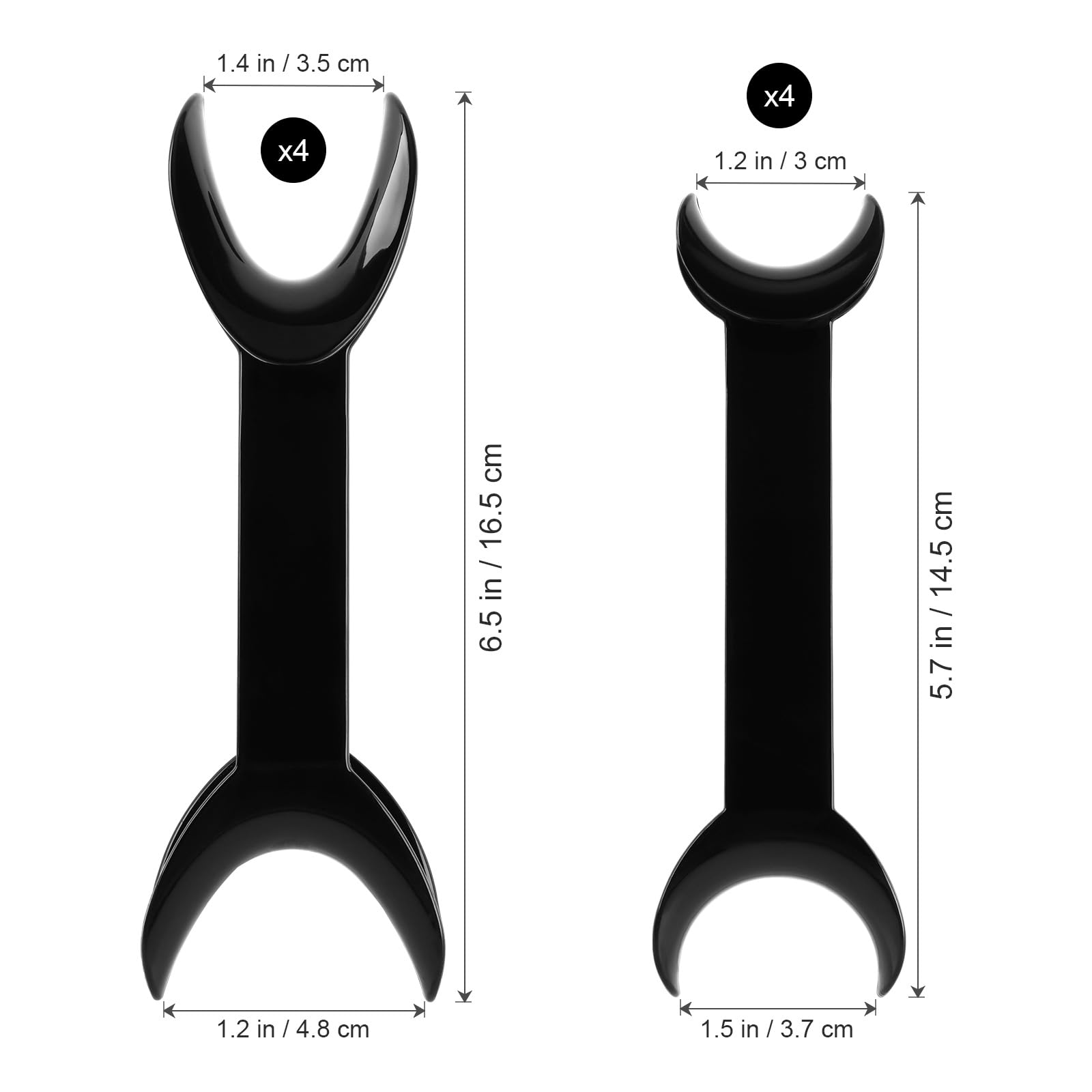 HEALIFTY 8pcs strumento dentale doppia testa apri bocca T-forma intraorale guancia labbra divaricatore (nero)