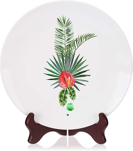 Miniatura 6 de Tatuo Paquete de 4 caballetes de madera para soporte de placa (5 pulgadas, rojo)