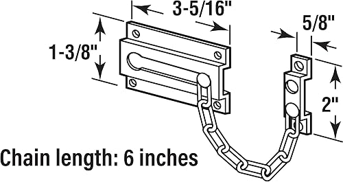 Miniatura 3 de Defender Security U 10305 - Protector de puerta de cadena  Cerradura de cadena para puerta y seguridad del hogar 3-516 pulgadas construcción de