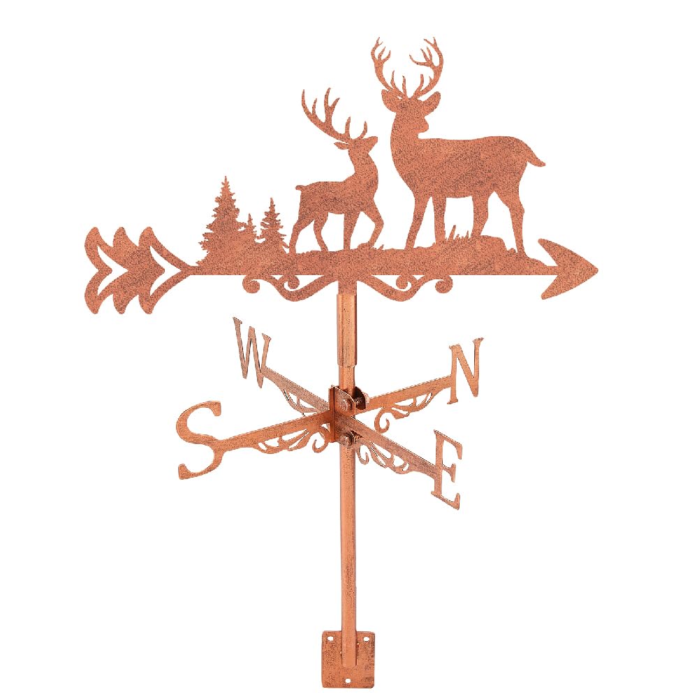 Girouette à vent cerf pour toit outil mesure vent extérieur et décor de ferme