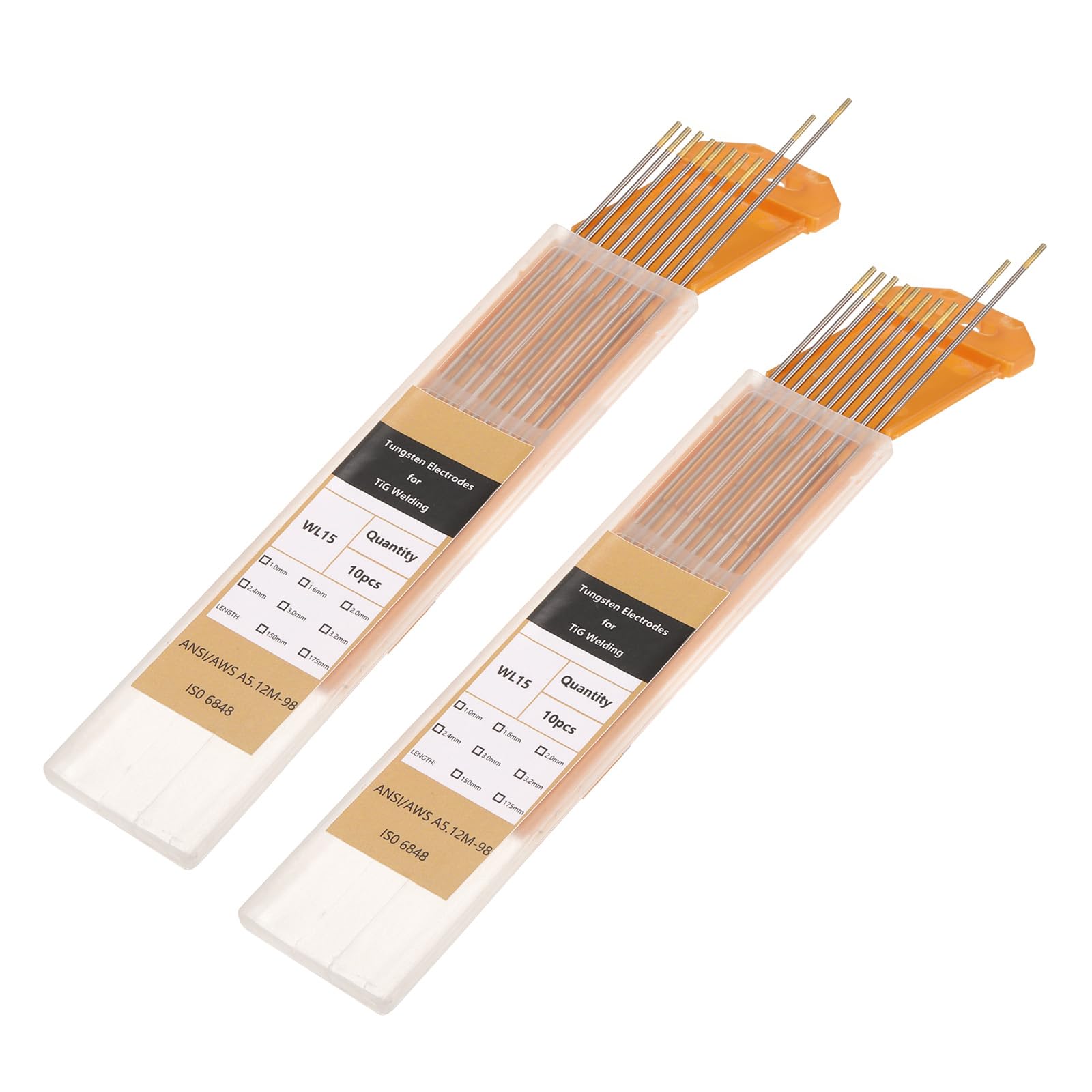 HARFINGTON 20pcs TIG Welding Tungsten Electrodes 1/16" x 7" 1.3-1.7% Lanthanum for Stainless Steel Welding, Aluminum Magnesium Alloy Welding Aerospace