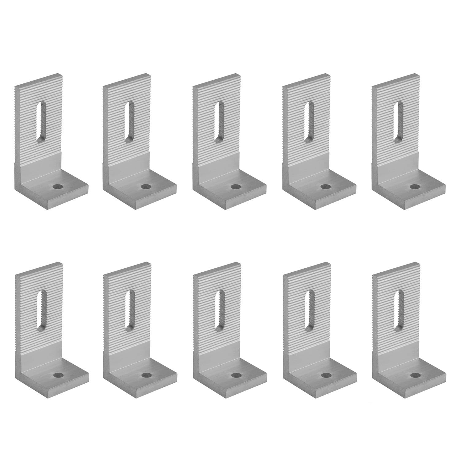 avoltik Lot de 10 équerres en L en aluminium 90° pour montage de panneau solaire robuste I Support en L avec trou oblong pour M8 I Support solaire pour toit/toiture, etc.