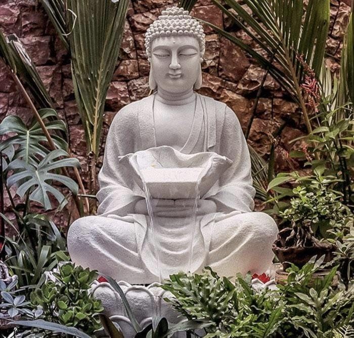 Holiness Craft Lotus Buddha Water Fountain for Home Garden Big Size - 4.6FT | Best Gift for Any Occasion | Beautiful Home Decor Items for Living Room (Beige) with LED Lights Water Pump-image-47