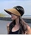 Women Straw-Visor Sun-Hat Summer-Beach-Hat Sun Protection Foldable-Packable M-L (Khaki-Hd)