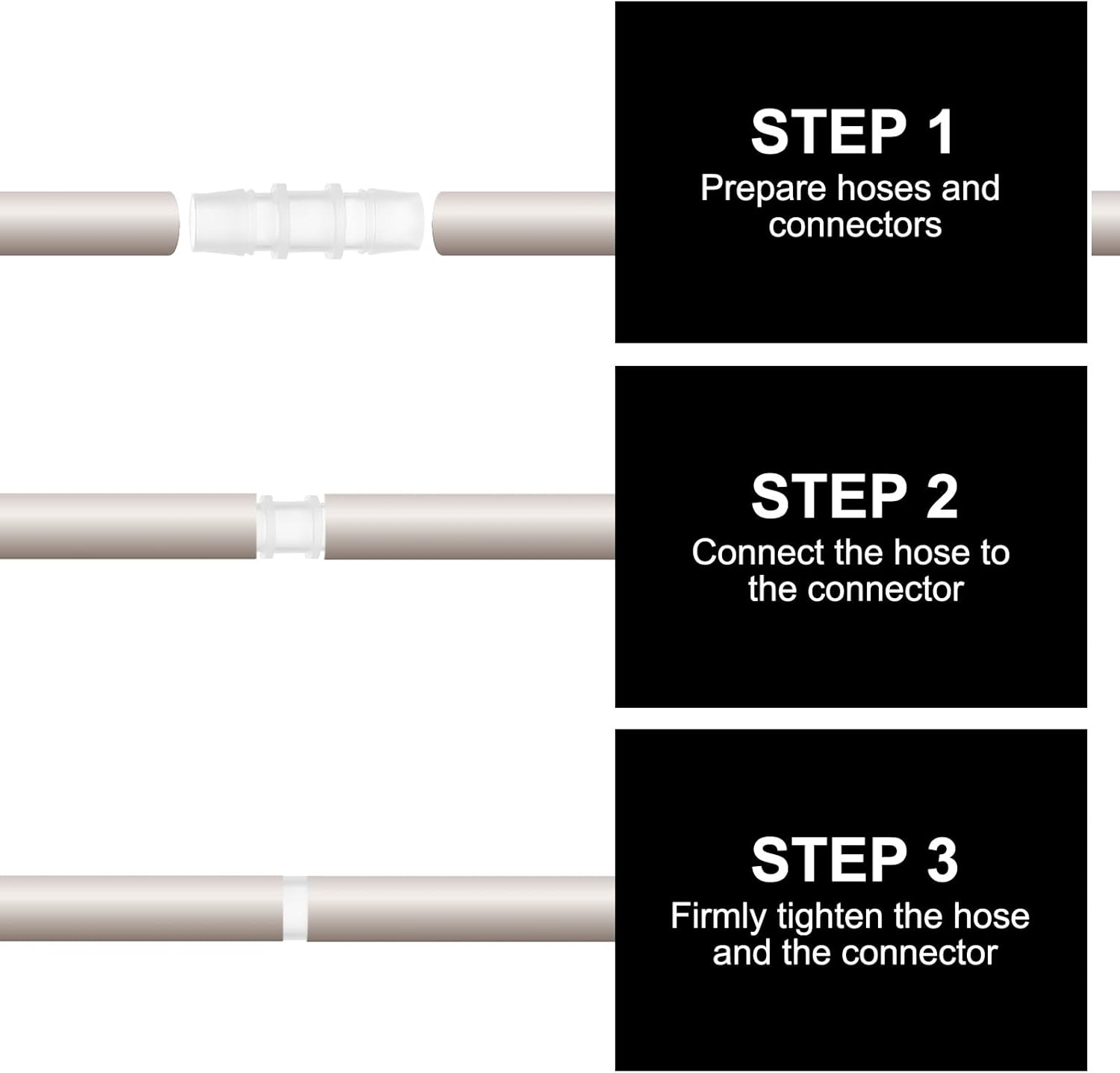 1/4" x 3/16" Plastic Hose Barb Fitting, 3 Pcs Thru-Bulk Pipe Connectors Barbed Splicer Mender Joint Adapter Union for Aquarium Fuel Gas Liquid Air