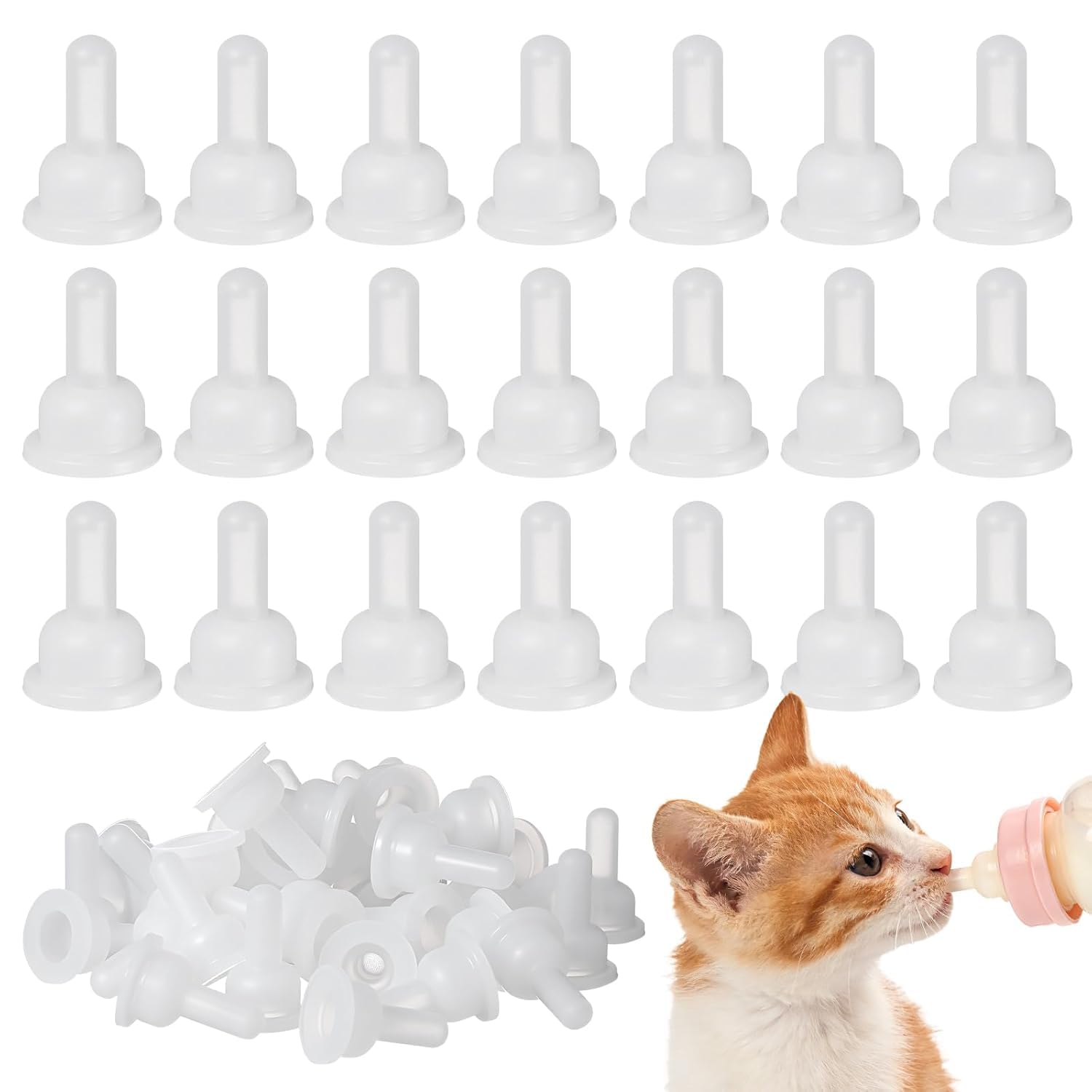 Homoyoyo 40-Pack Cat and Puppy Replacement Nipples