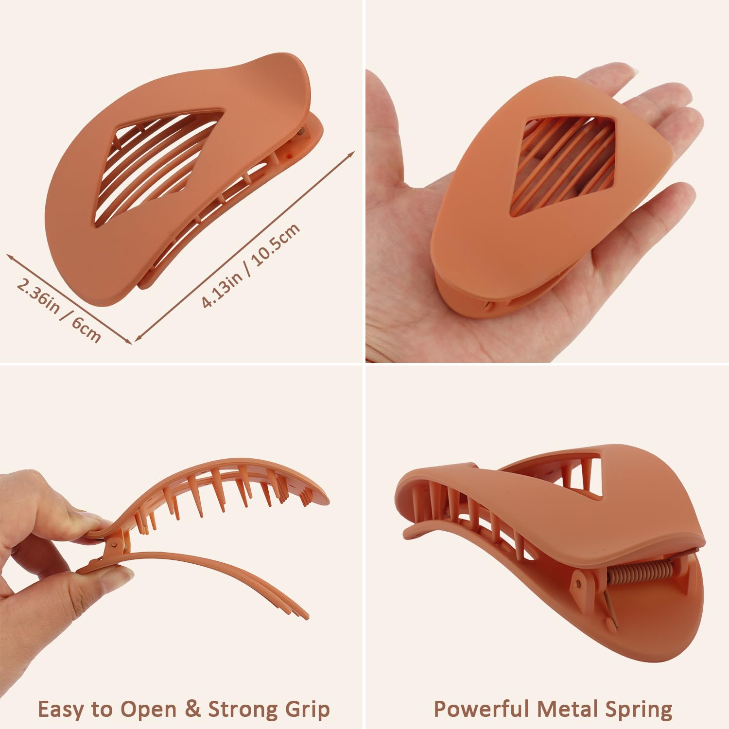 Flat Hair Clips Duckbill Large Claw Clips for Thick Medium Thin Hair 10Pcs Non Slip French Barrettes Accessories for Women Girls Oval Round Shape - Image 7