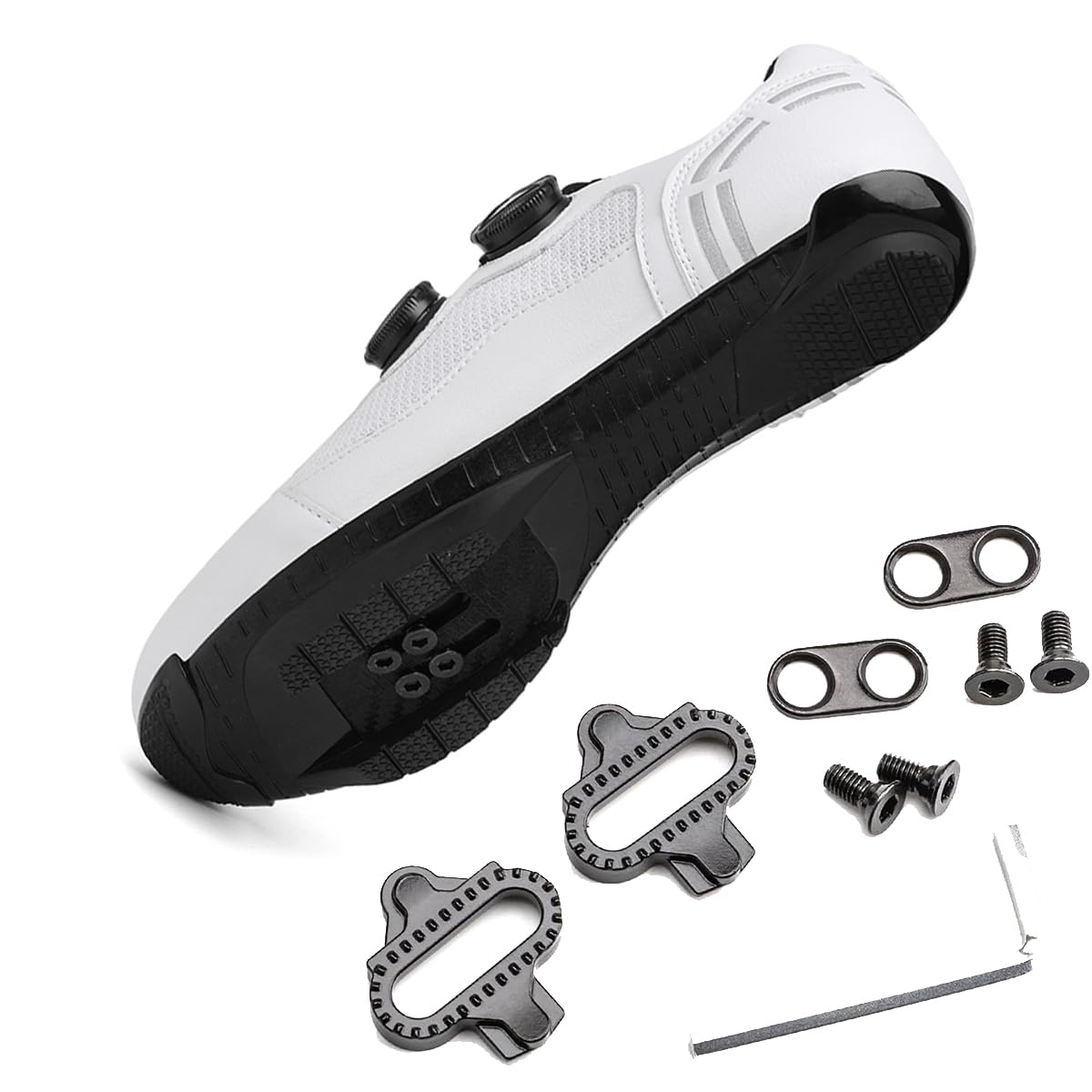 Zapatillas de Ciclismo Montaña Exterior para Hombre Zapatos Bicicleta Respirables Antideslizantes Unisex Adulto Compatible con SPD Pedales 2 Tornillos con Calas