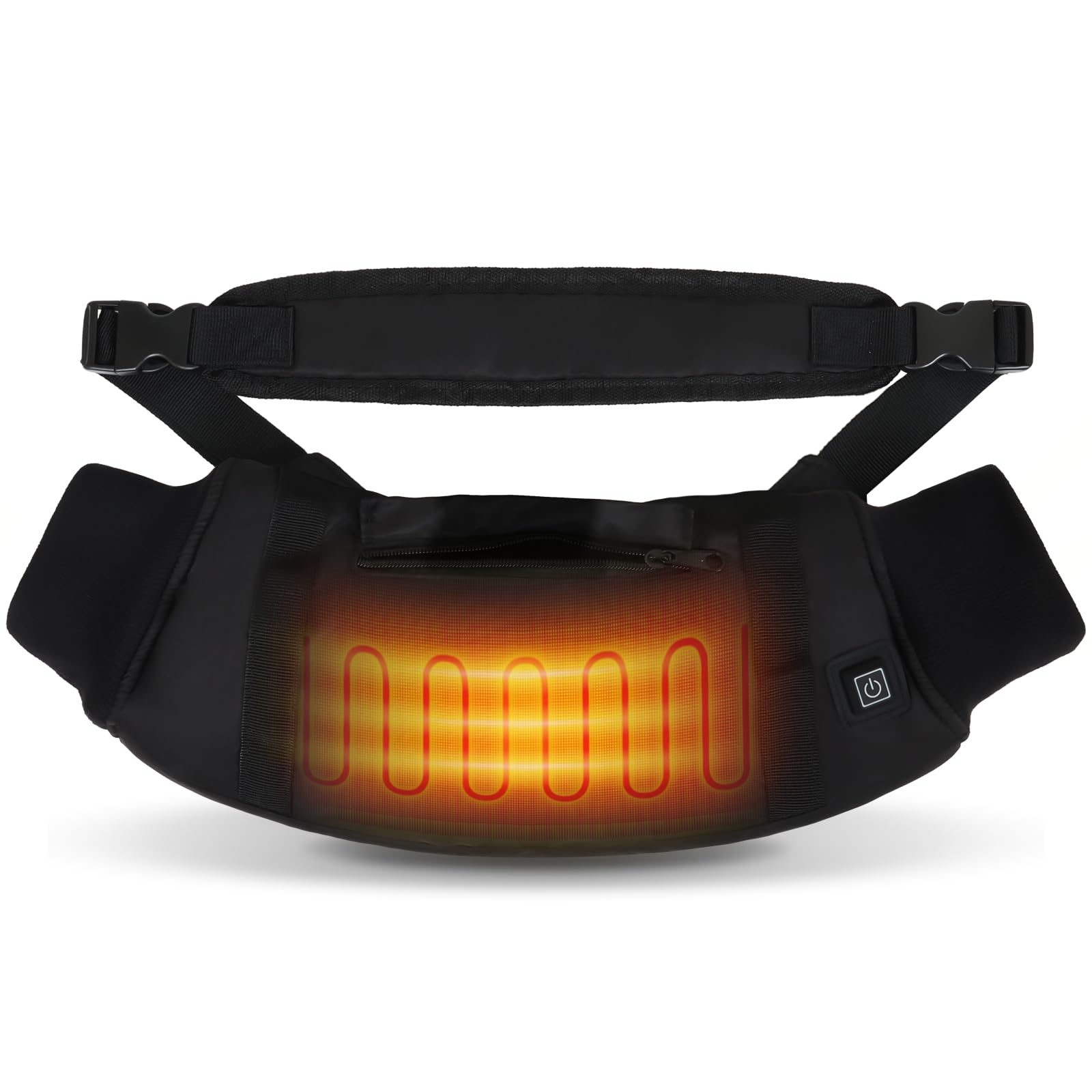 Manchon chauffant électrique avec 3 niveaux de réglage de chaleur, sangle réglable, 2 poches et prise USB pour la chasse, le football, le golf, la pêche, le camping (sans batterie externe)