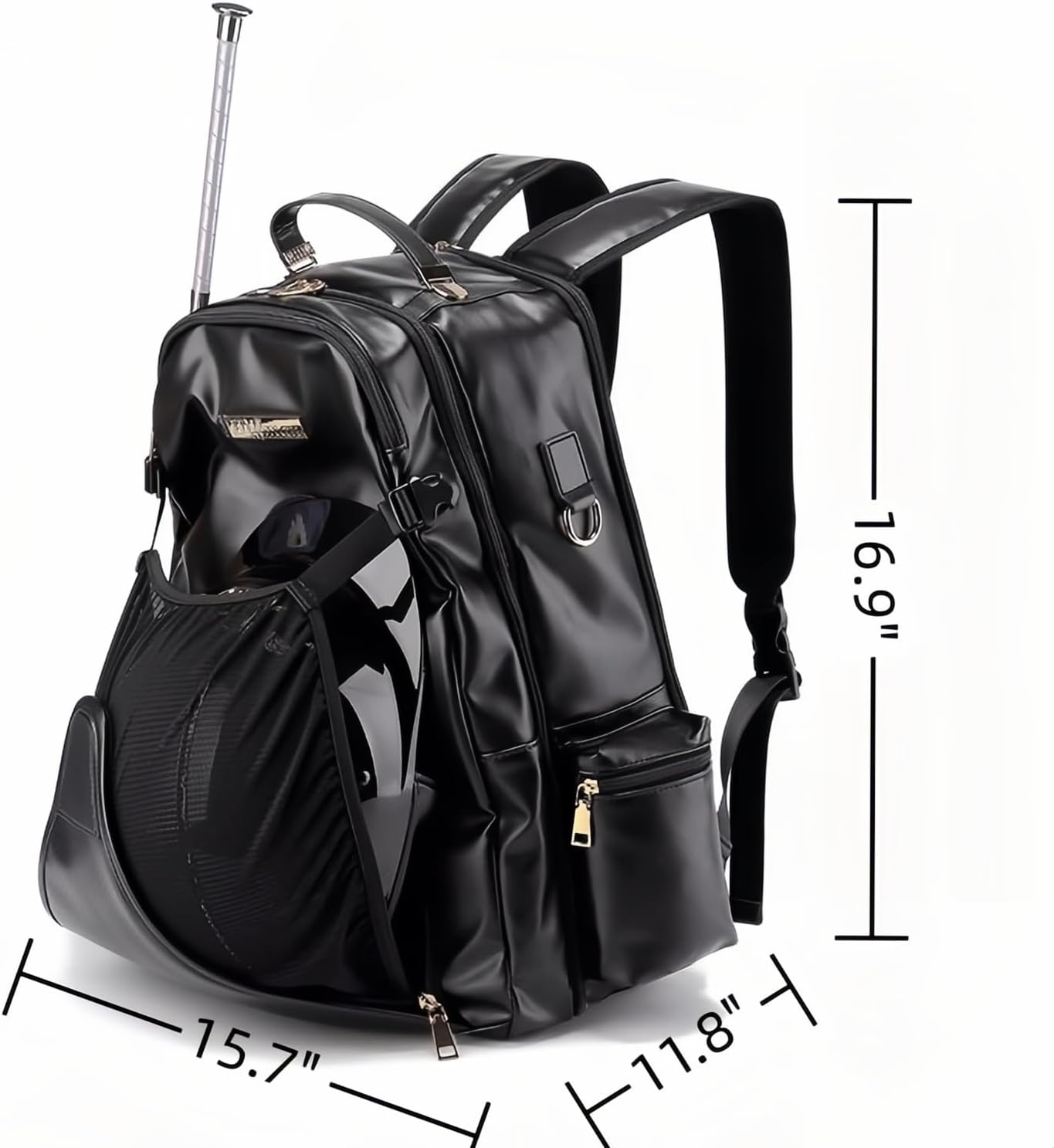 PU Leather Equestrian Backpack with Helmet Holder,Boot Bag Equestrian Horse Riding Bag,Waterproof Large Capacity Equestrian Helmet Bag (All Black)